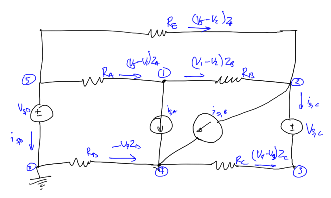 fig. 4.  Resistive circuit with current and voltage sources